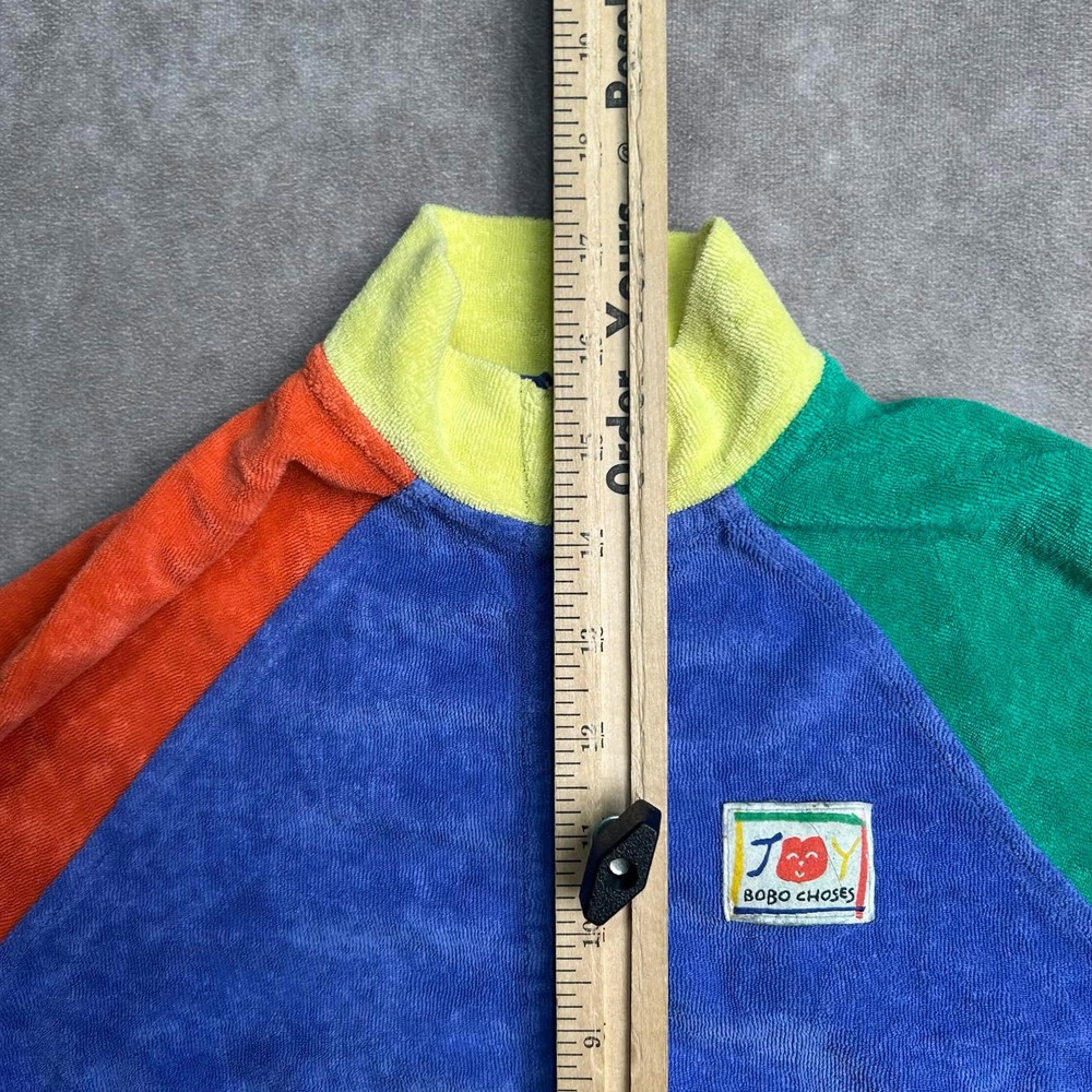Bobo Choses Kids Joy Colorblock Terry Zip Jacket Multi 4-5Y 110cm B125AC048 - Picture 6 of 7
